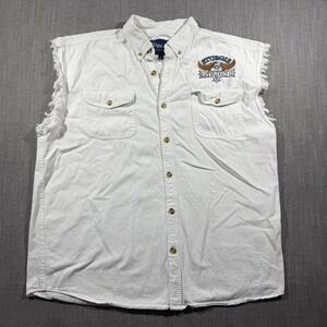 Regent & Co Shirt Mens Large White Sleeveless Sturgis Black Hills Rally Eagle